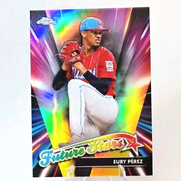 2024 Topps Chrome - Future Stars Eury Perez #FS-11 REFRACTOR - Picture 2 of 5